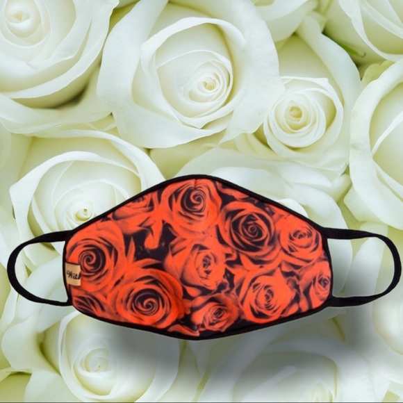 FAST SHIP Handmade Red Rose Nose Mouth Face Mask - Picture 6 of 9